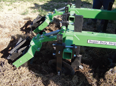 Fig. 3: Strip tilling is one method to prevent loss in soil quality due to excessive tilling.