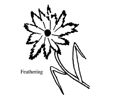 Illustration of feather stitching.