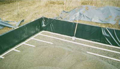 Fig. 4-15: The aeration system placed below the media and above support gravel.