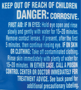 Fig 2. Warning label on household cleaning product.