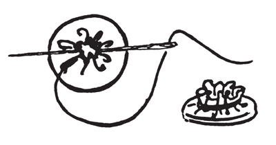 Illustration demonstrating step: Place half of snap face down on fabric.