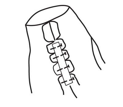 Or clip the underarm seam and press open. Center the tape over the seam allowances on the wrong side and pin in place. Machine stitch on the right side of the garment 1/8 inch (0.4 cm) on each side of the seamline.