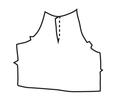 Sew shoulder dart, trim to 5/8 inch (1.5 cm), and press open. If seam is used, sew seam and press open.