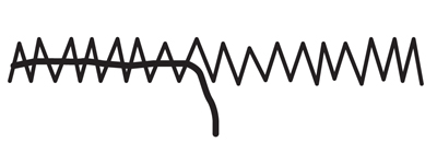 Image demonstrating how to backstitch 5 or 6 straight stitches at the beginning of each line of stitching to lock threads in place before zigzagging.
