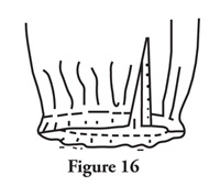Fig. 16: After you have completed the sleeve plackets, finish the bottom of the sleeves by gathering the fullness (Figure 16) or folding pleats (Figure 17) as the pattern requires.