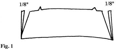 Illustration depicting trimming the undercollar by 1/8 in.