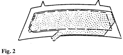 Illustration depicting trimming the interfacing out of corners to reduce bulk.