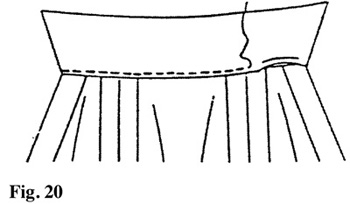 Illustration: Pin the folded edge of the upper collar neckline over the neckline seam allowance. Edgestitch through all thickness.