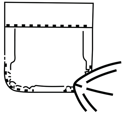 Press pockets to form even, matching curves on each side of pocket
