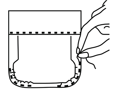 Pull up the gathering stitches around the curves just enough to shape the pocket curve along the 5/8-in. stitching