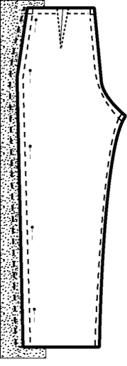 Illustration showing how to increase pant hip width