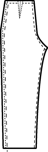 Illustration showing how to decrease pant hip width