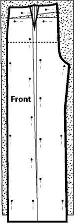 Illustration showing how to increase pant abdomen width