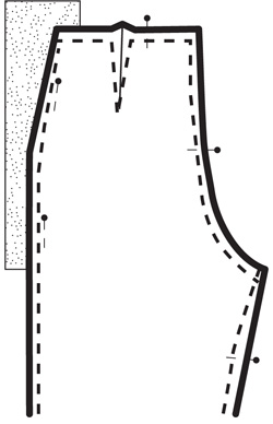 Illustration showing how to increase pant waistline