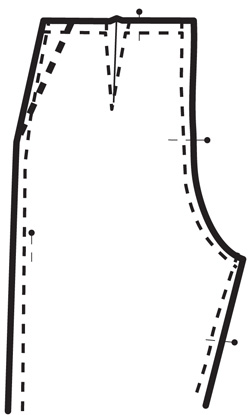 Illustration showing how to decrease pant waistline