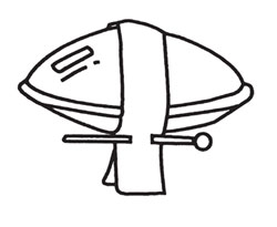 Illustration showing how to measure a button circumference using ribbon.