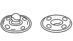 Fig. 06: Illustration showing ball and socket of sew-in snaps.