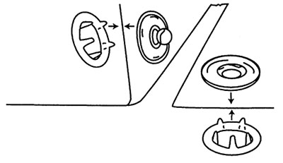 Fig. 08: Illustration showing no-sew snaps with piercing parts.