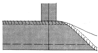 Illustration showing finishing the hem overcast stitching.
