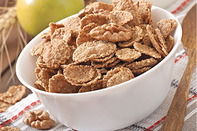 Photograph of a bowl of cereal.