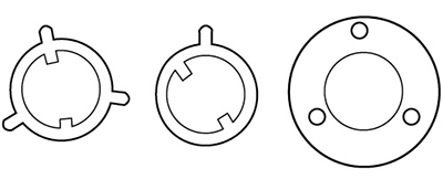 Illustration of different types of adjusting washers.