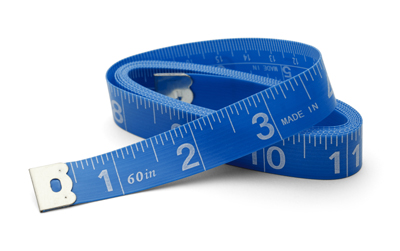 Photograph of sewing tape measure.