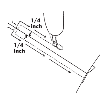 Illustration of stitching around the zipper.