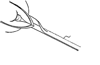 Illustration of machine basting the zipper.