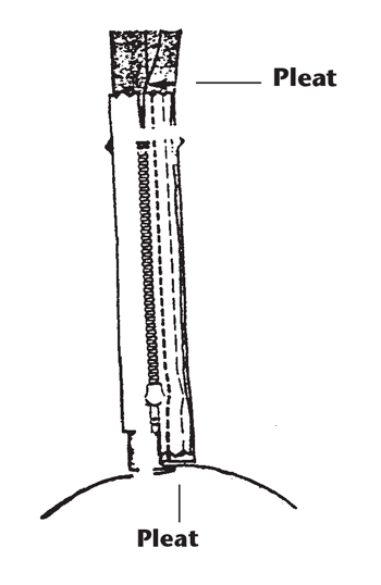 Illustration of stitching the second side of the zipper.