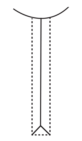 Illustration of slashing zipper opening.