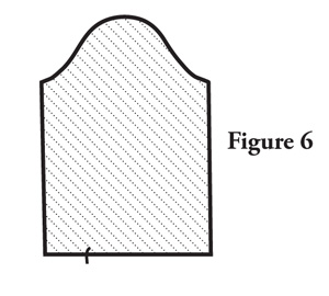 Fig. 6: Cut out the sleeve and make a mark at the center of the placket. 