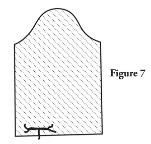 Fig. 7: Reinforce the opening by stitching 1 in. on each side of the center along 5/8-in. seamline. 