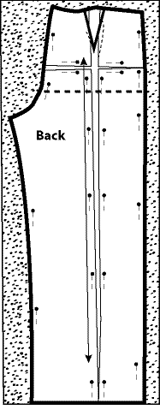 Illustration showing how to increase pant buttocks width