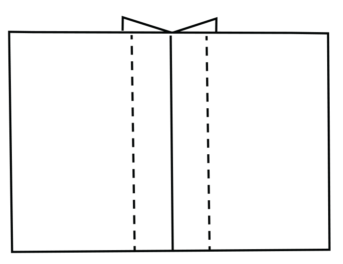 Illustration showing topstitch seam allowances open.