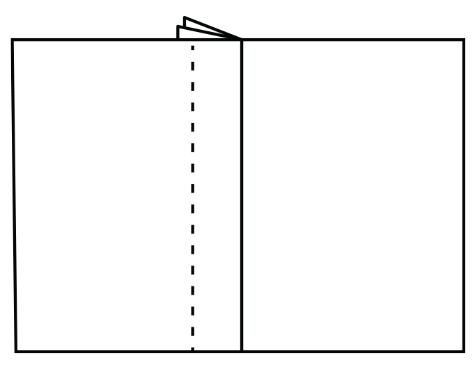 Illustration showing topstitch seam allowances to one side.