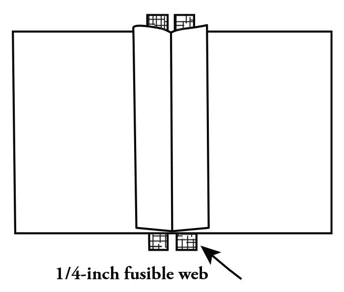 Illustration showing fusing seam allowances open.