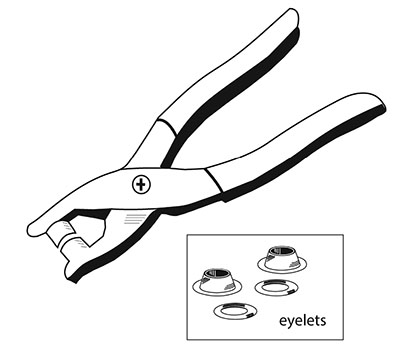 Fig. 13: Illustration showing a special press tool for adding eyelets.