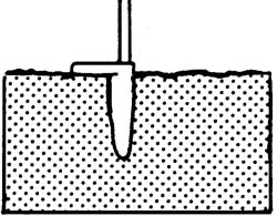Illustration: Insert plug bar straight down until plug bar footrest is level with ground.