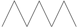 Illustration of three connected vertical peaks.