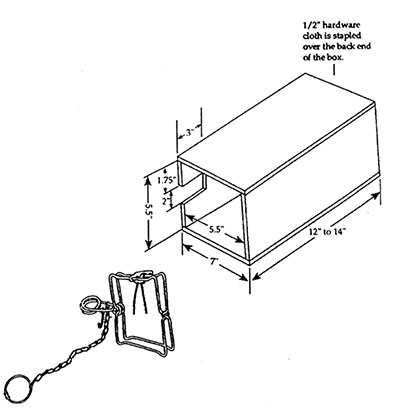 Fig. 06: Illustration of a no. 110 body grip trap box diagram.