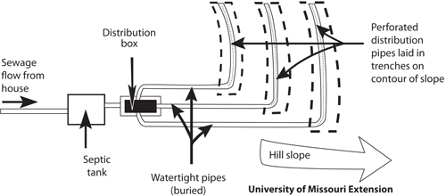 Fig. 3-18: Parallel distribution network with laterals at different elevations.