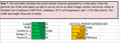 Fig. 7: Screen capture showing “Actual Power Generated” calculations. 