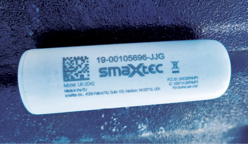 Photo of a SmaXtec bolus device.