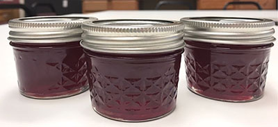 Fig. 06: Photograph of three jars of prickly pear jelly.