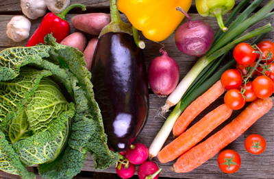 Photograph of assorted fresh vegetables