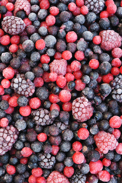 Photograph of frozen berries
