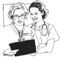 Fig. 4: Clipart graphic of two healthcare professionals. 