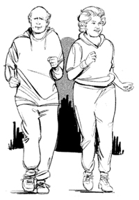 Fig. 8: Clipart gráfico de dos personas mayores corriendo. 