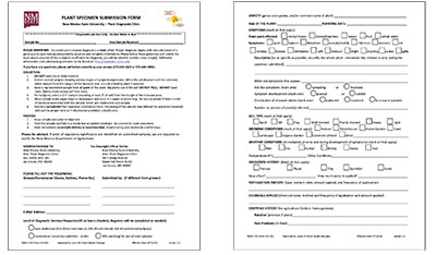 Figure 02: Example of the Plant Specimen Submission Form.
