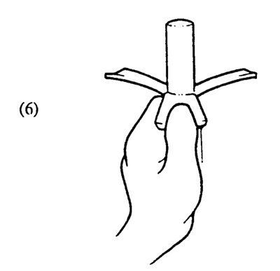 Fig. 6: Illustration of pulling down the flaps of stock bark to expose the wood. 